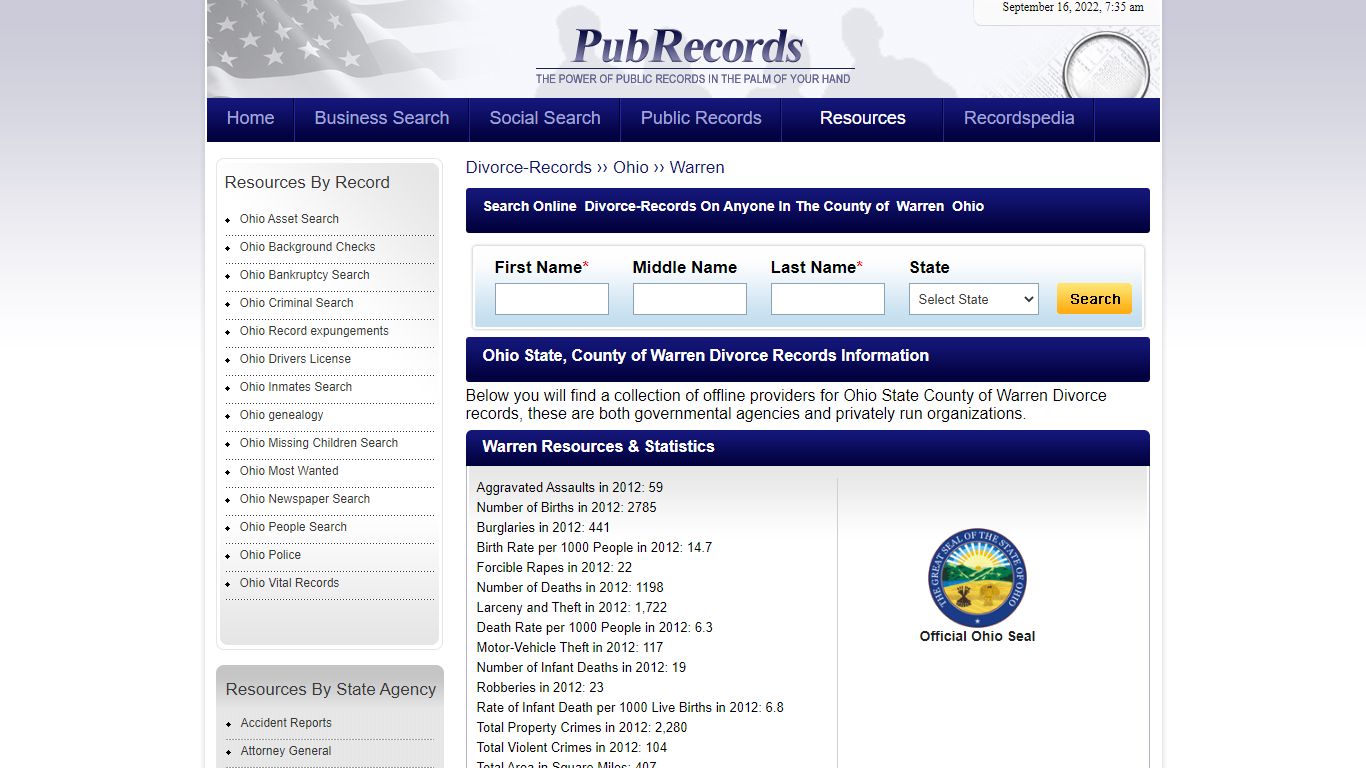 Warren County, Ohio Divorce Records - Pubrecords.com